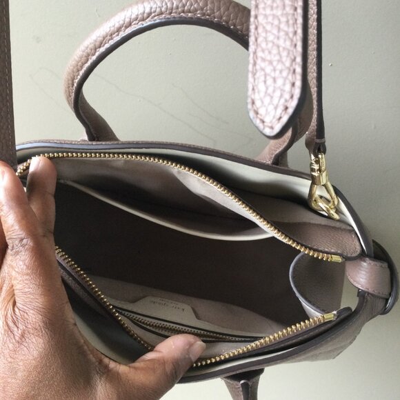 Kate Spade Knott Medium Zip Top Satchel and Crossbody Strap in Tan - Picture 5 of 7